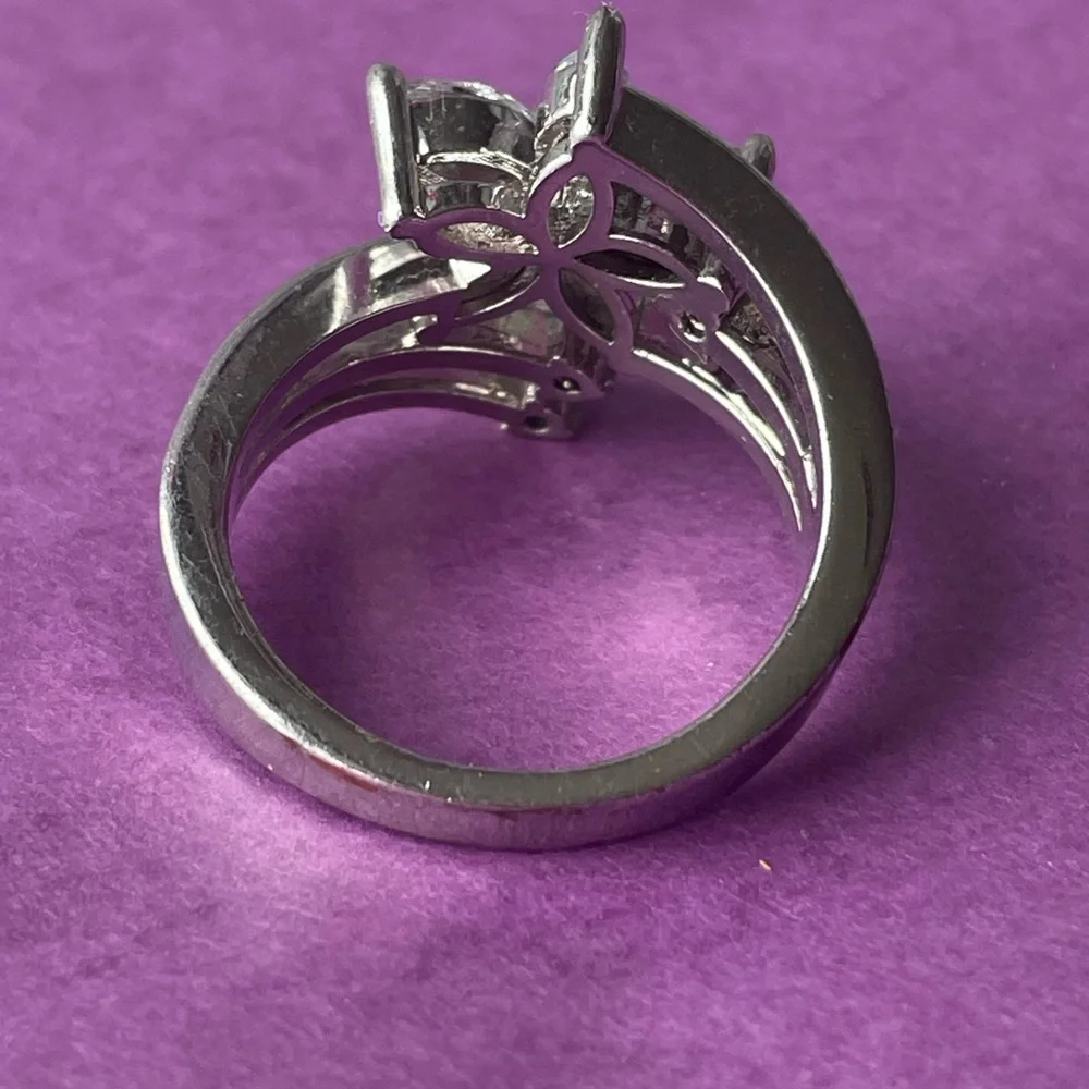 Silver and simulated diamond Ring,